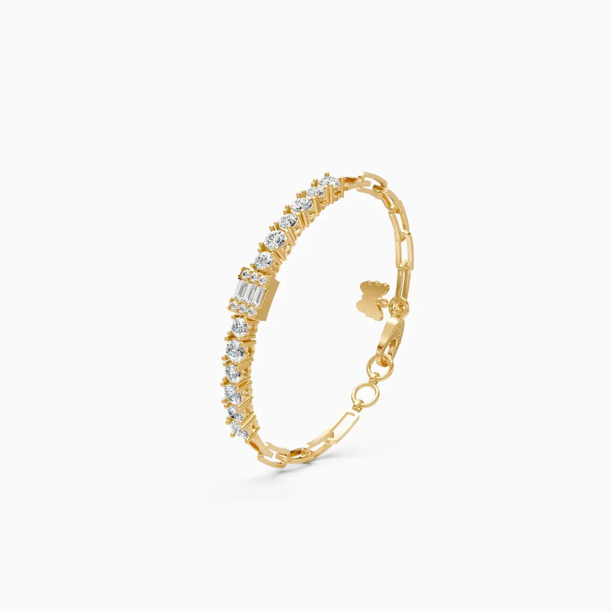 Sparkling Line Diamond Chain Bracelet