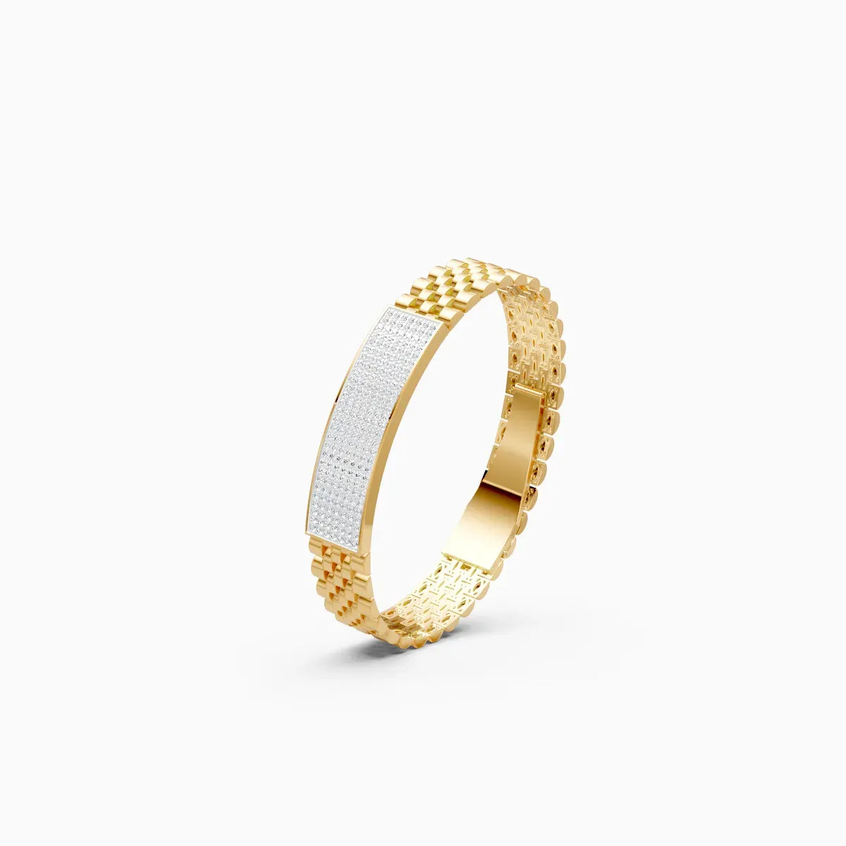 Luxurious Gold and Diamond Men's Bracelet