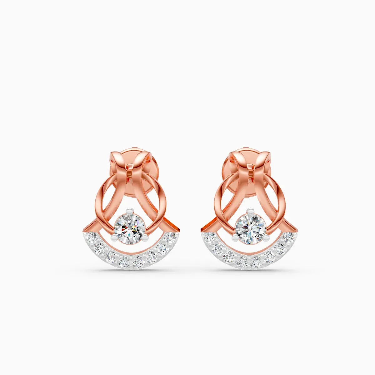 Round Knot Crescent Studs