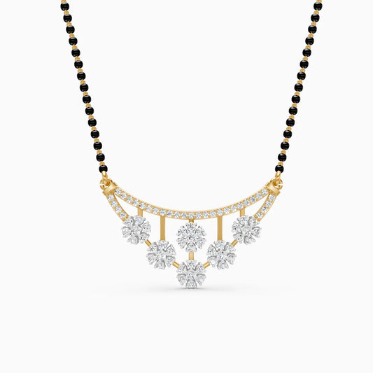 Floral Charm Diamond Pendant Mangalsutra