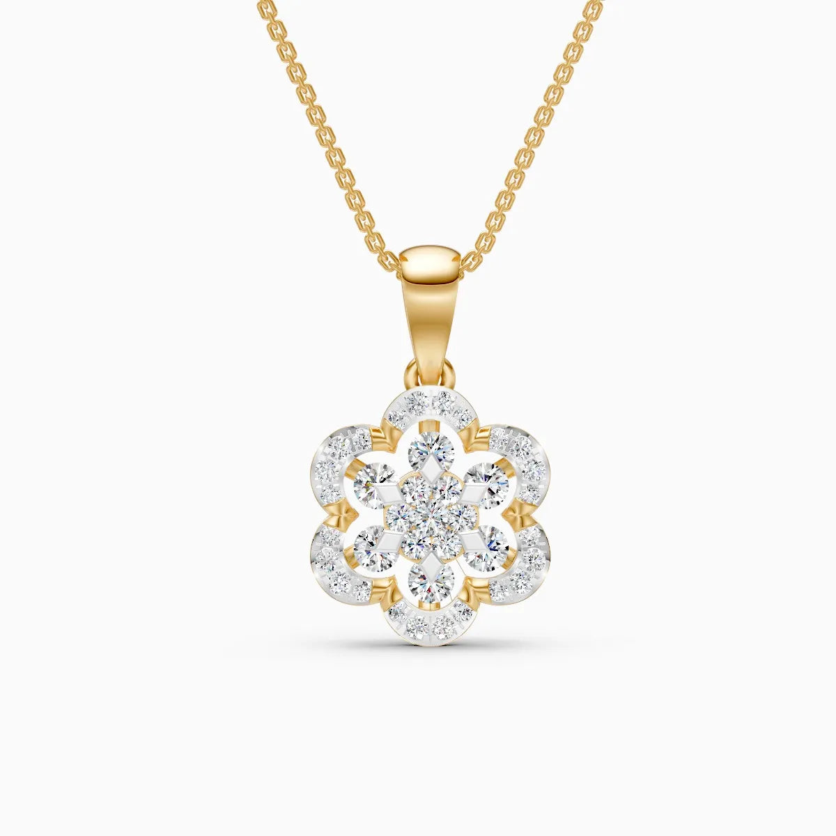 Flower Style Lab Grown Diamond Pendant