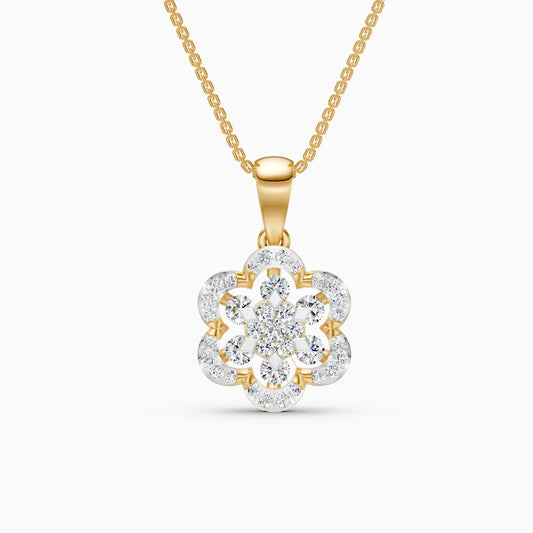 Flower Style Lab Grown Diamond Pendant