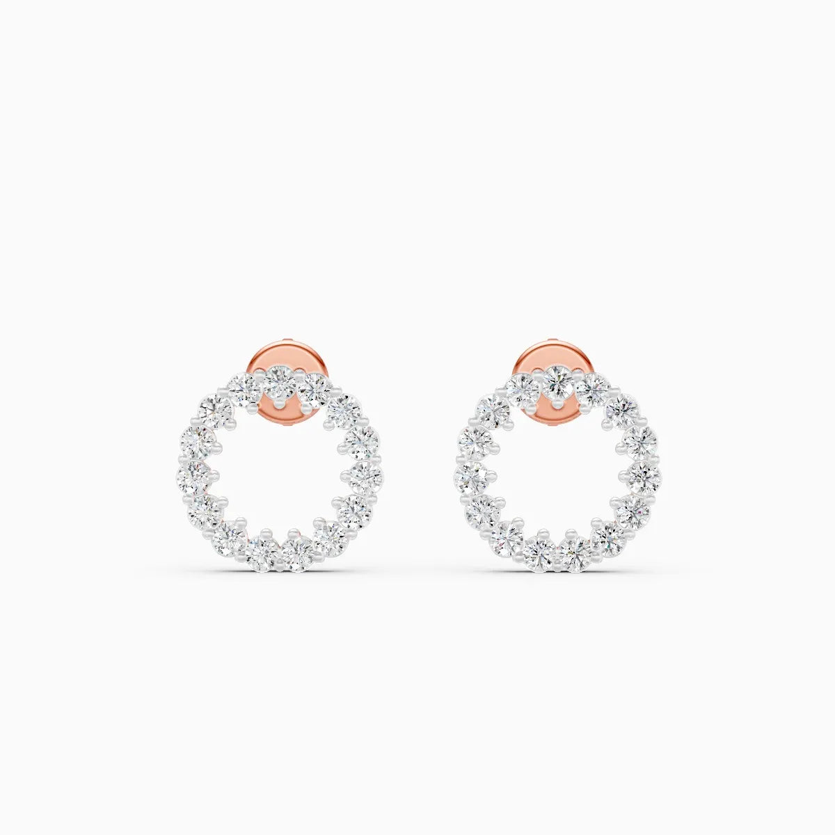 Circle Halo Lab Grown Diamond Earrings