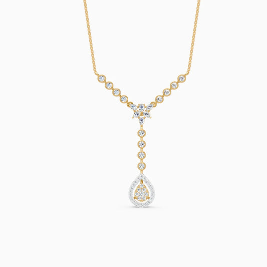 Glamorous Y-Necklace with Tear Drop Design