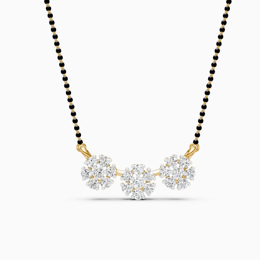 Floral Love 3-Charm Diamond Pendant Mangalsutra