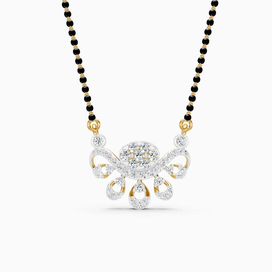 Artistic Petal Drop Diamond Mangalsutra