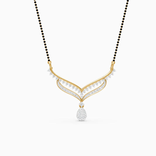 Curved Bliss with Teardrop Arch Diamond Mangalsutra