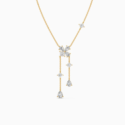 Layered Pear Drops with Princess-Cut Centerpiece Necklace