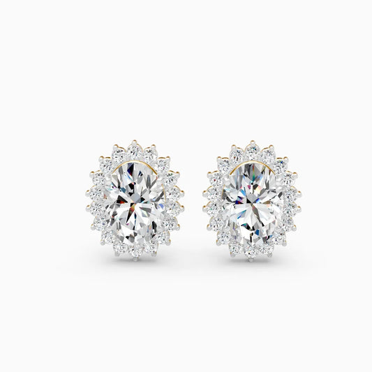 Petite Halo Diamond Studs