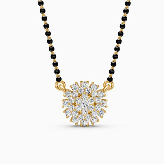 Floral Bloom Diamond Pendant Mangalsutra