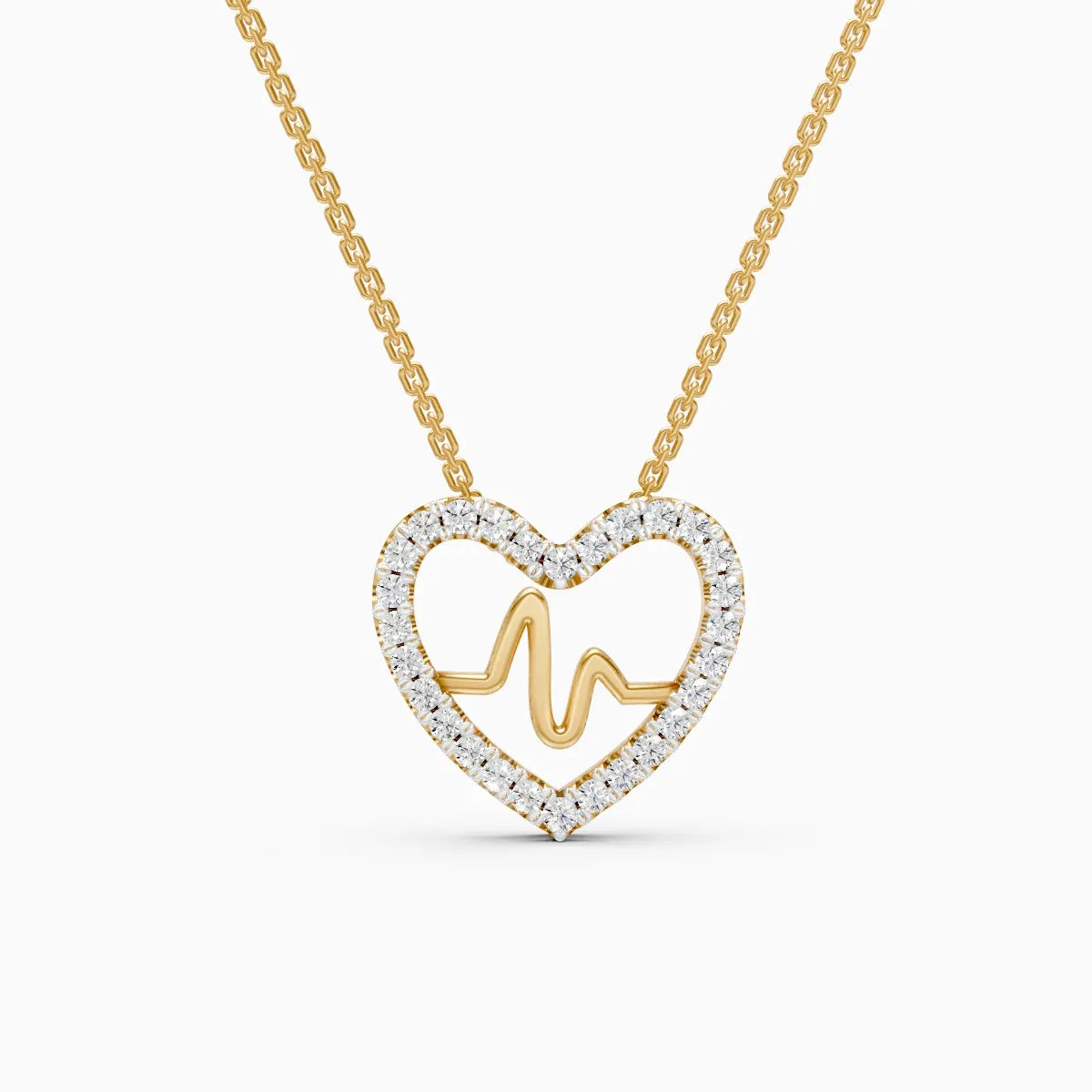 Heartbeat Diamond Pendant With Chain