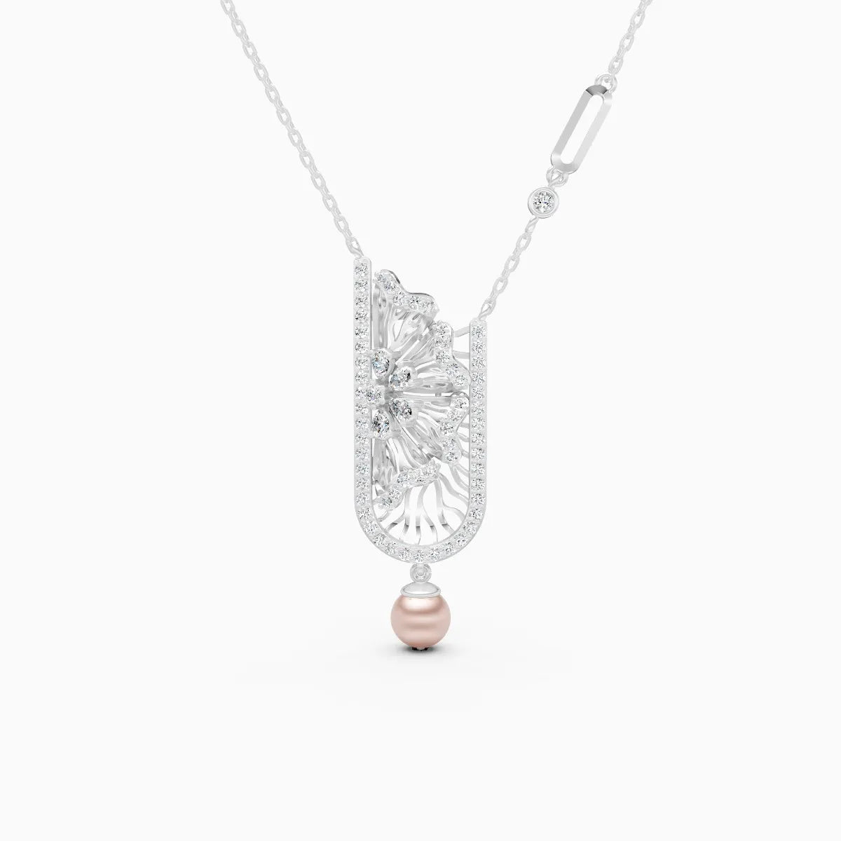 U-Curve Petal Lab Grown Diamond Pendant Set