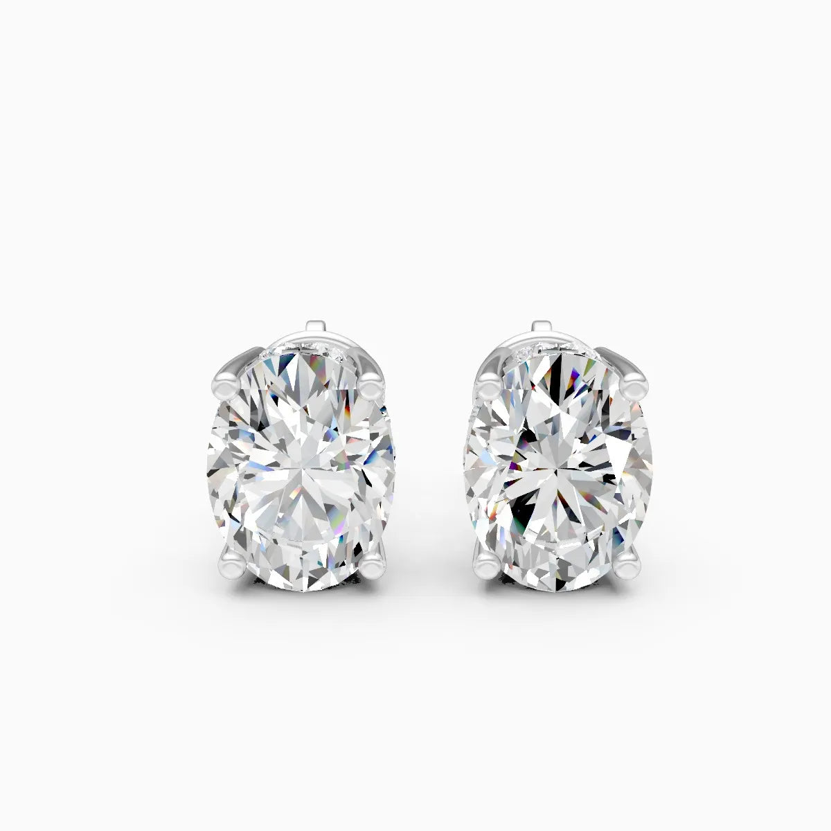 Trendy Oval-Solitaire With Mini Diamond Stud