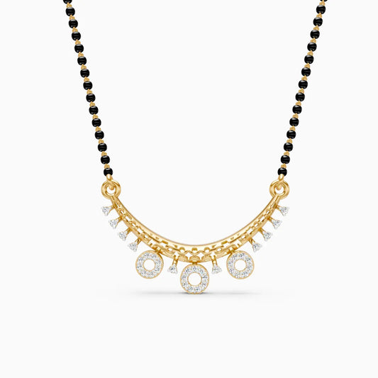 Lab Diamond Mangalsutra with Circular Pendant Accents