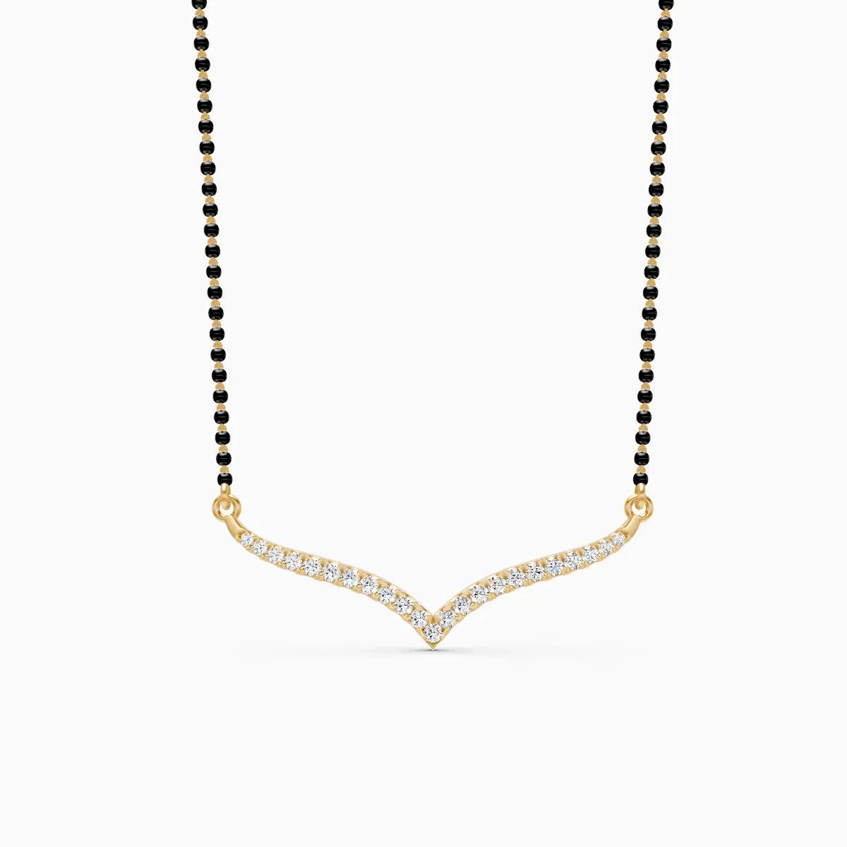 Elegant V Shape Curve Diamond Mangalsutra