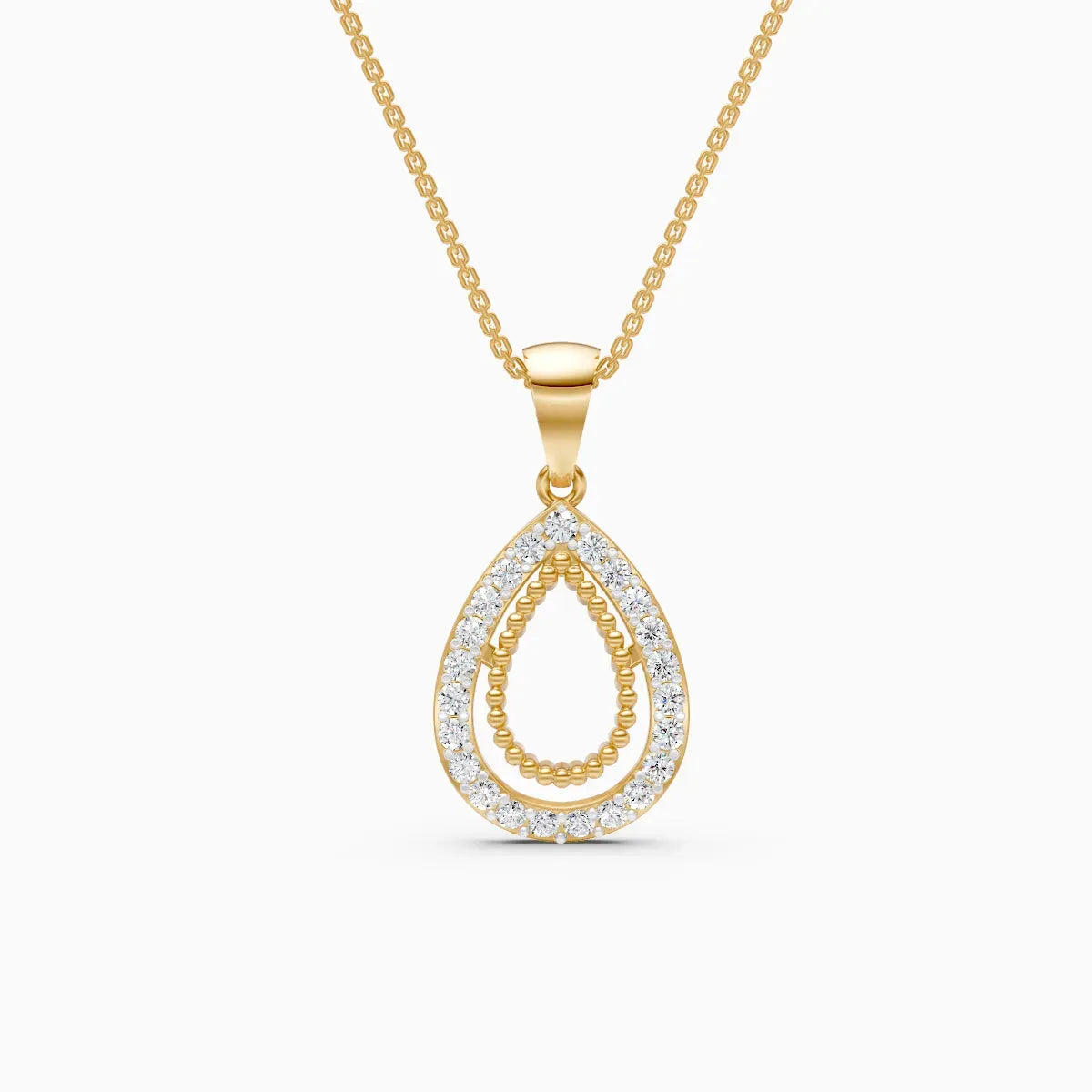 Teardrop Lab-Grown Diamond Pendant in 14K Gold