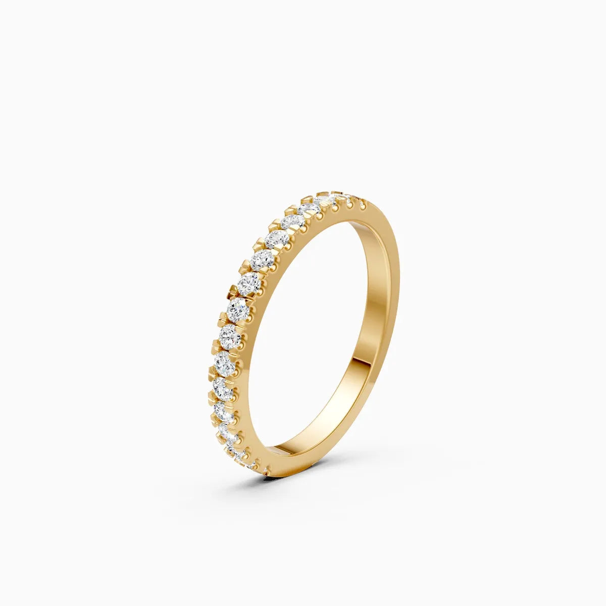 Shared Prong Half Eternity Diamond Band Ring