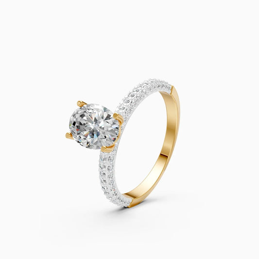 Grand Statement Oval Solitaire Diamond Ring