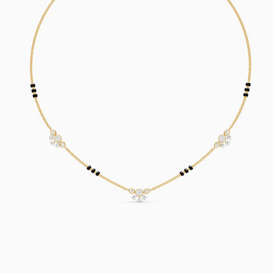 Everyday Floral Charm Small Diamond Mangalsutra