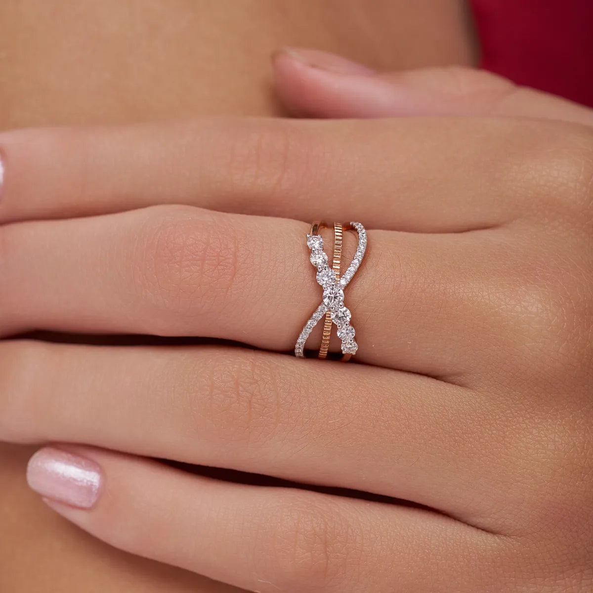 Infinity Cross Lab Grown Diamond Ring