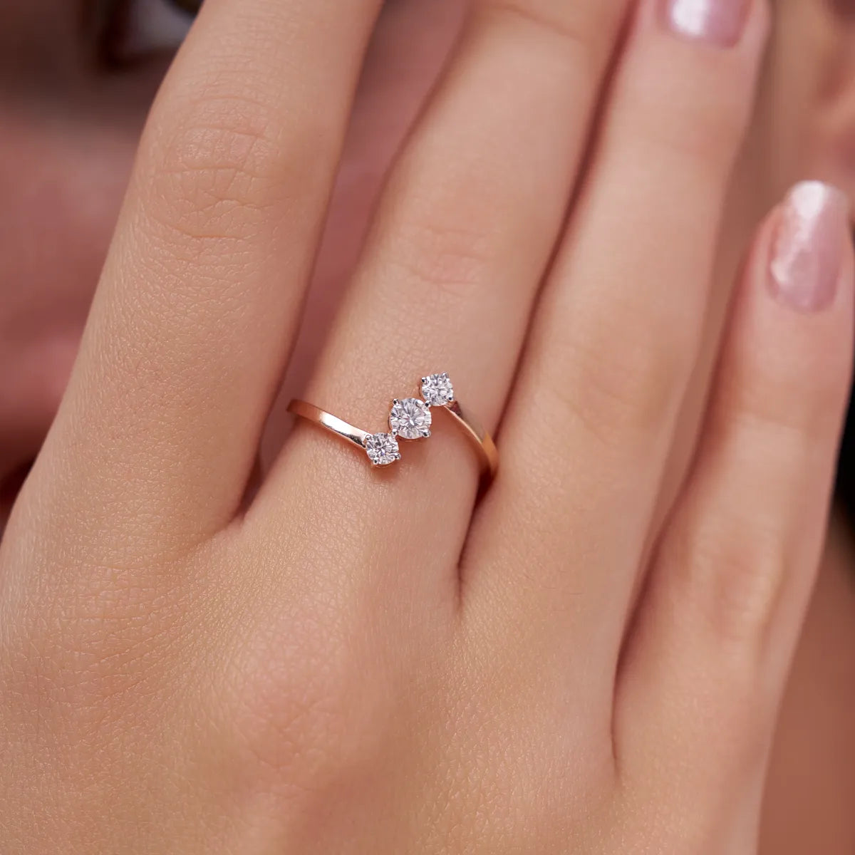 Twin Arc Lab Grown Diamond Ring