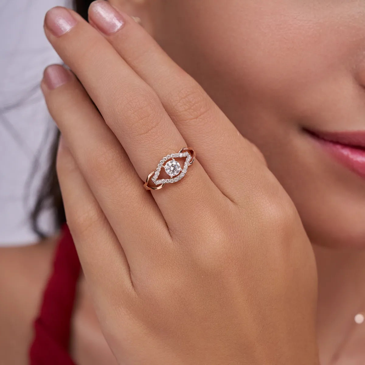 Celeste Spark Halo Solitaire Ring