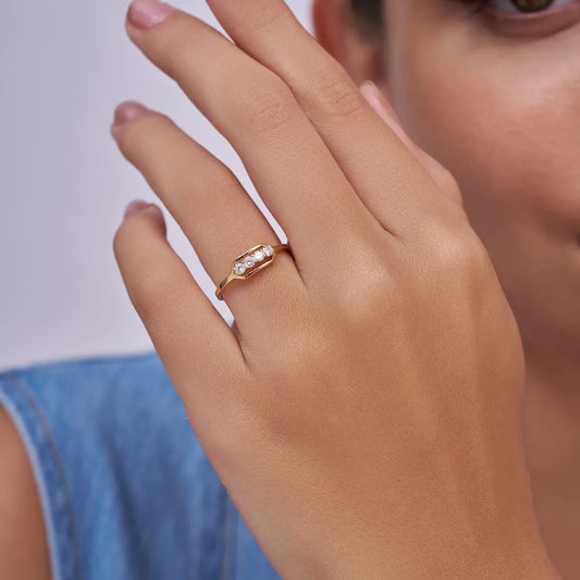 Diamond Row Bar Ring
