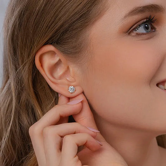 Minimal Solitaire Lab Grown Diamond Stud Earrings