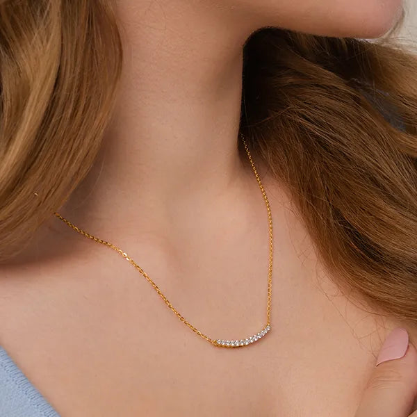 Dainty Lab Grown Diamond Bar Necklace