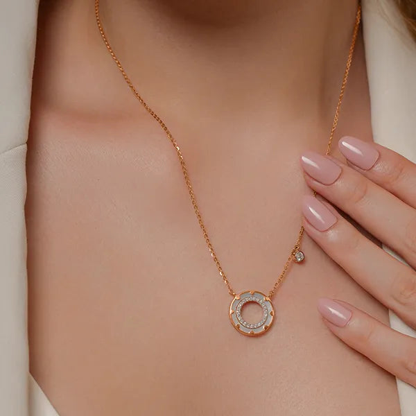 Circle Gold Lab Grown Diamond Necklace