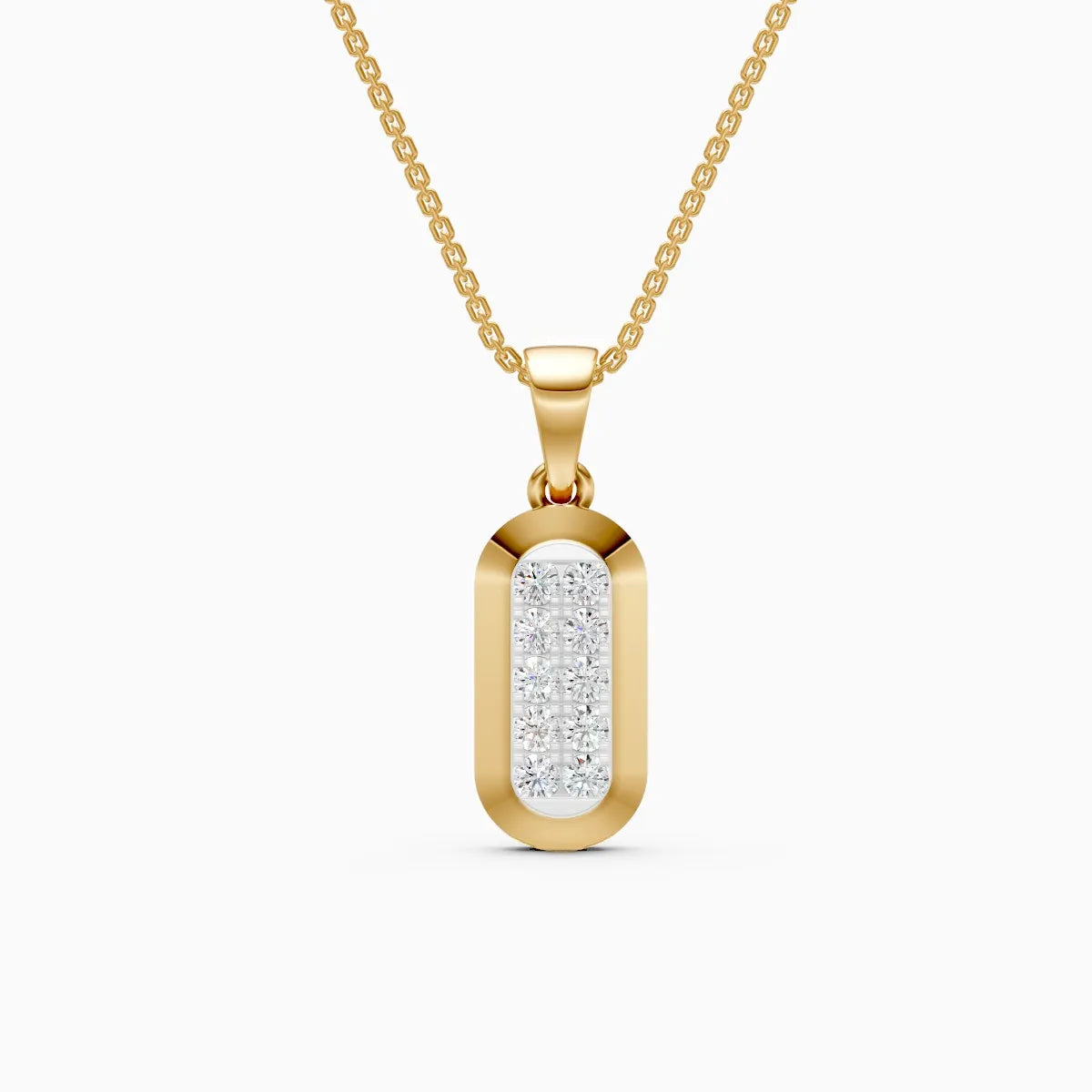 Pill-Shape Round Lab Diamond Pendant