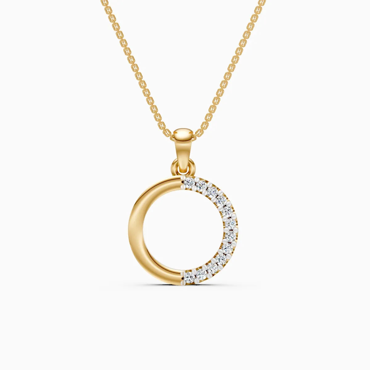 Half Halo Lab Diamond Circle Pendant