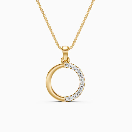 Half Halo Lab Diamond Circle Pendant