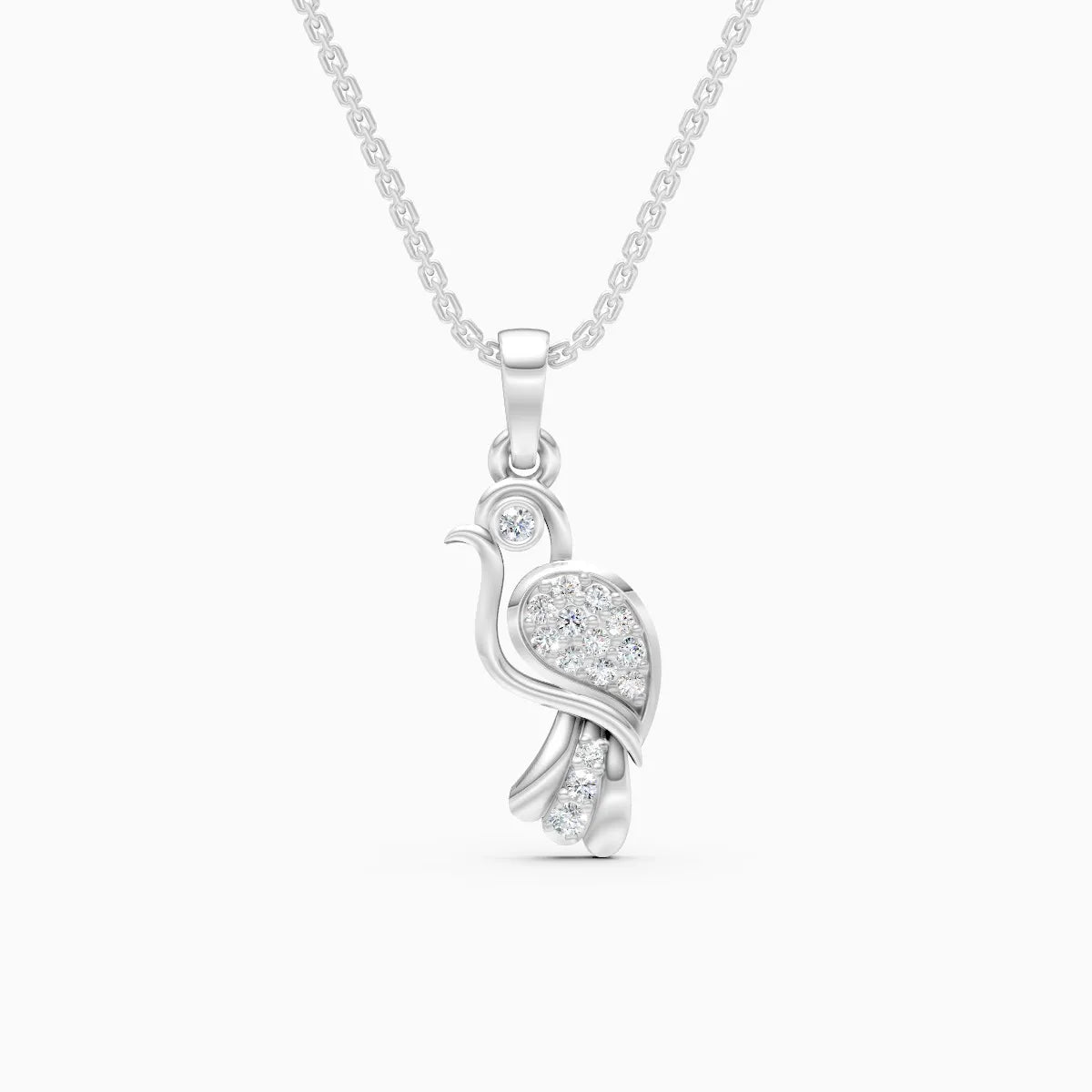 Feather-light Bird Charm Diamond Pendant