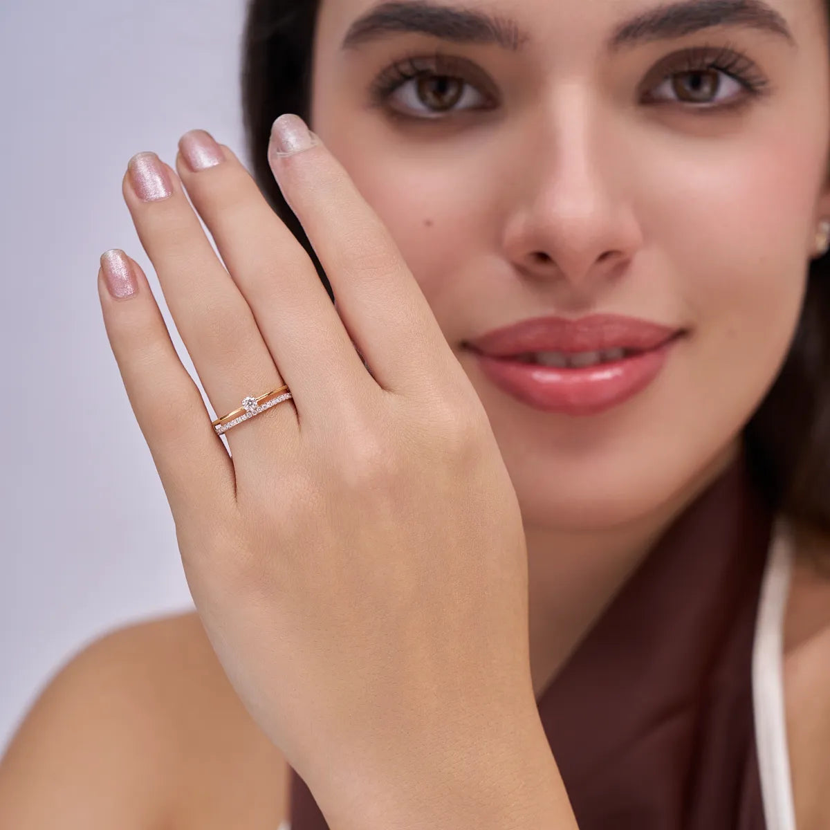 Solitaire Curve Diamond Ring