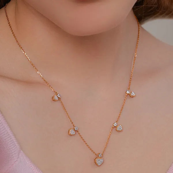 Blush Heart Charm Lab Diamond Chain