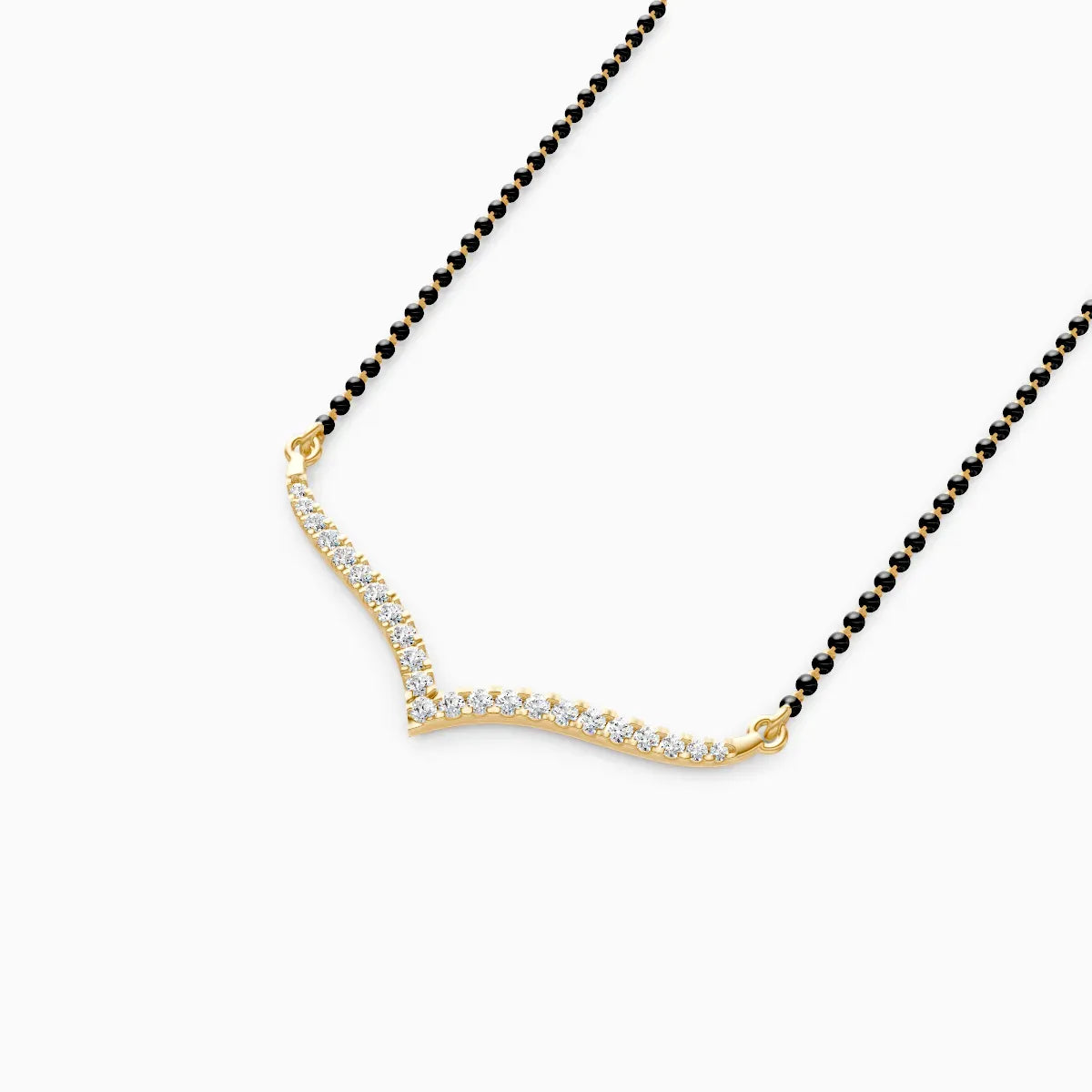 Elegant V Shape Curve Diamond Mangalsutra