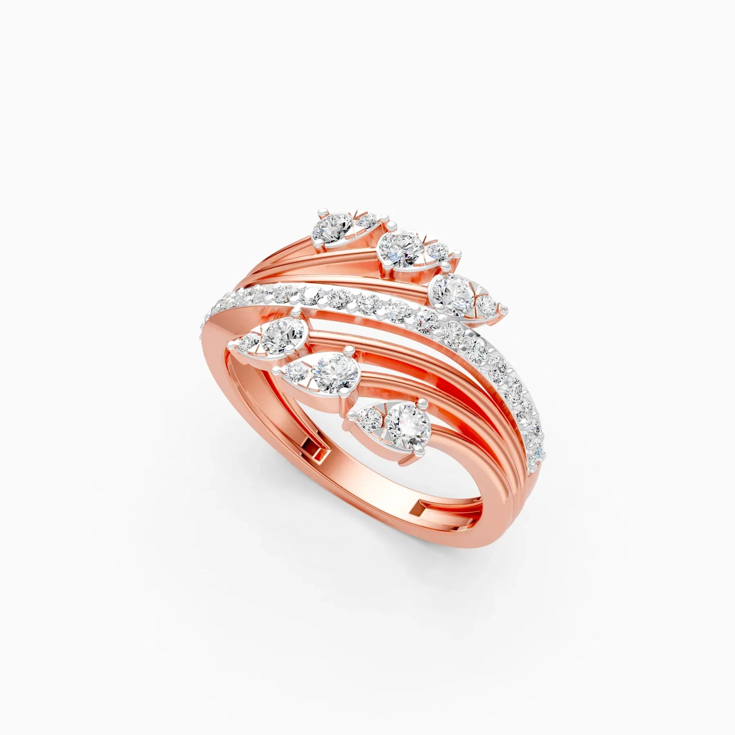 Pear-Cut Leaf Diamond Ring