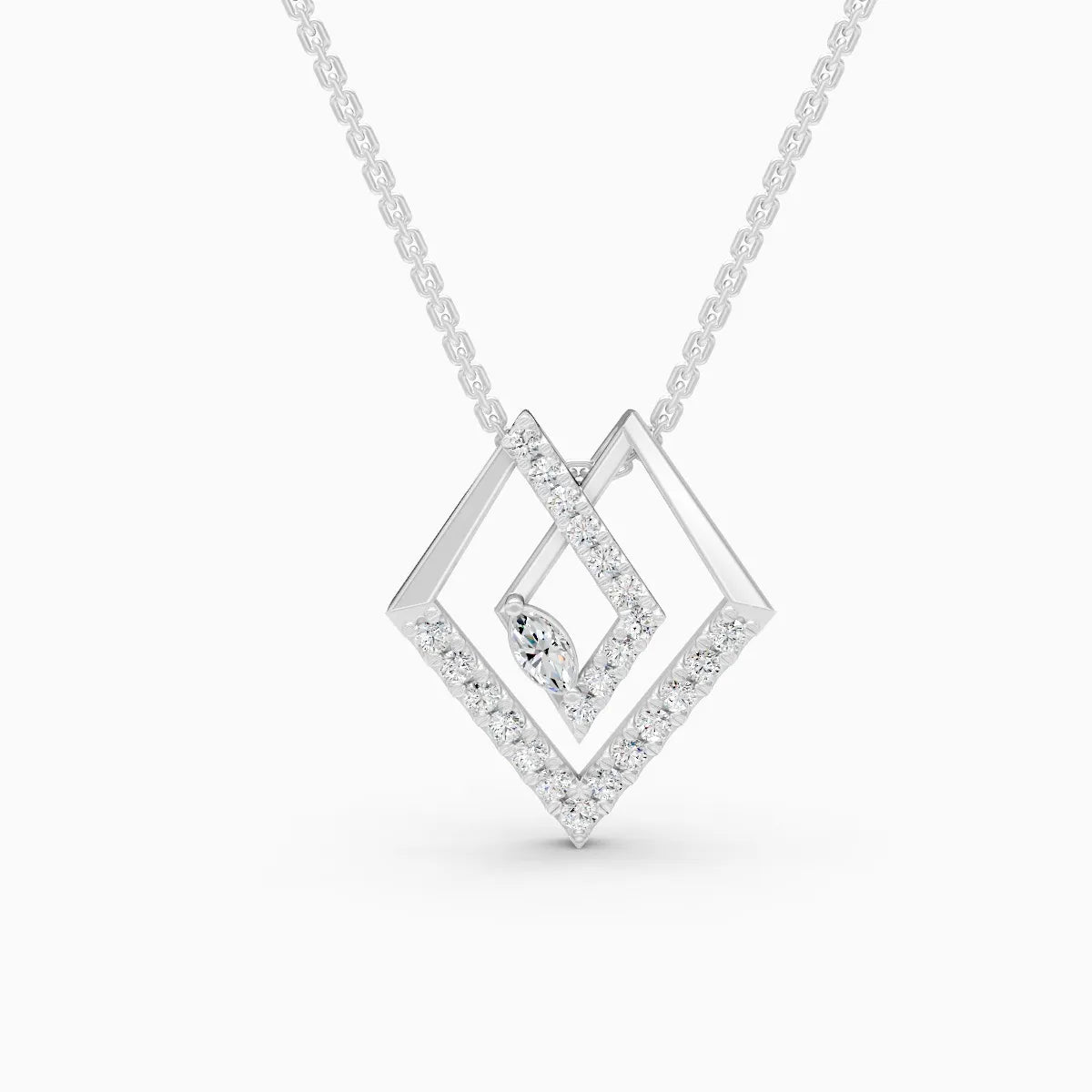 Graceful Tringle Shape Diamond Necklace
