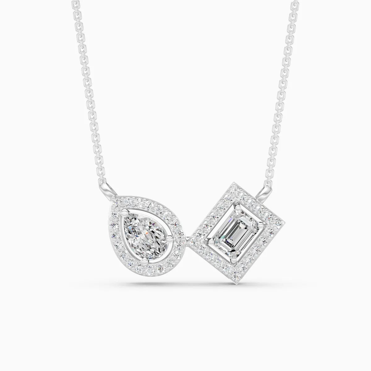 Radiant Halo Toi Et Moi Necklace