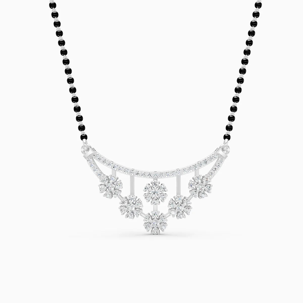 Floral Charm Diamond Pendant Mangalsutra
