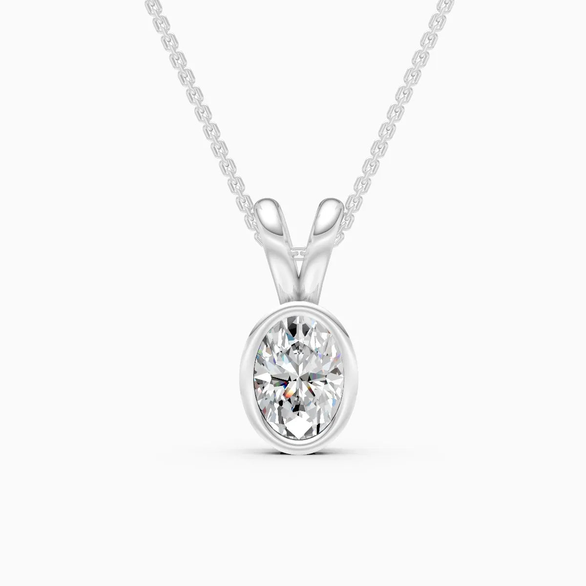 Oval Solitaire Lab Grown Diamond Pendant