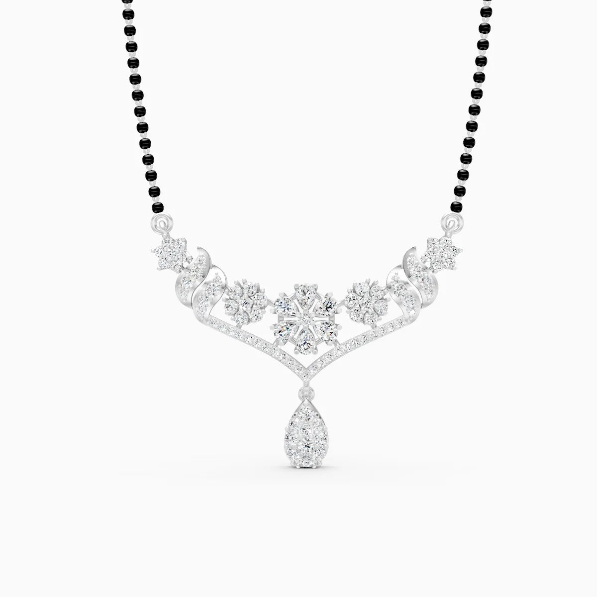 Blossom Bridal Tear-Drop Diamond Mangalsutra