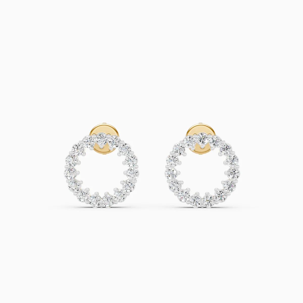 Circle Halo Lab Grown Diamond Earrings