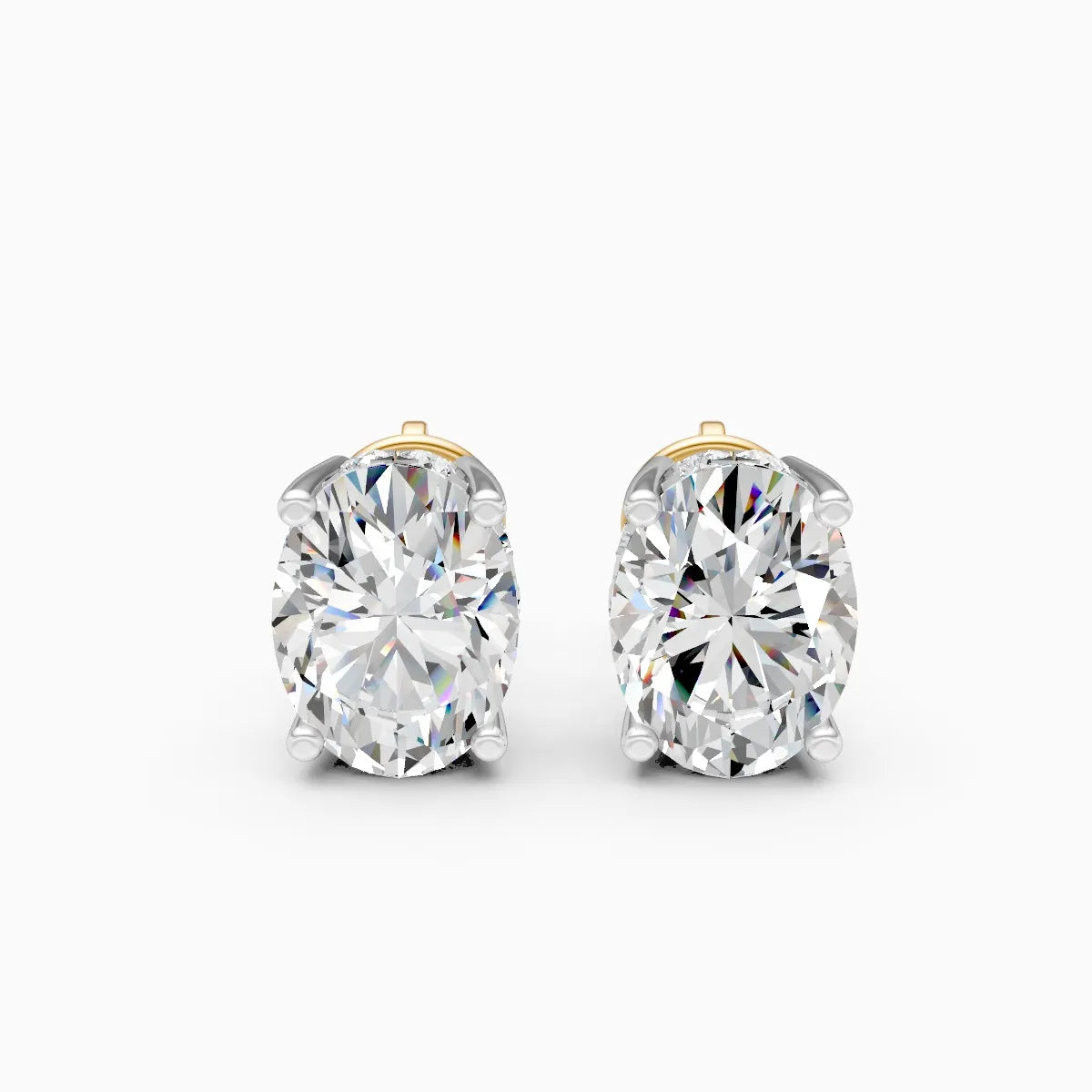 Trendy Oval-Solitaire With Mini Diamond Stud