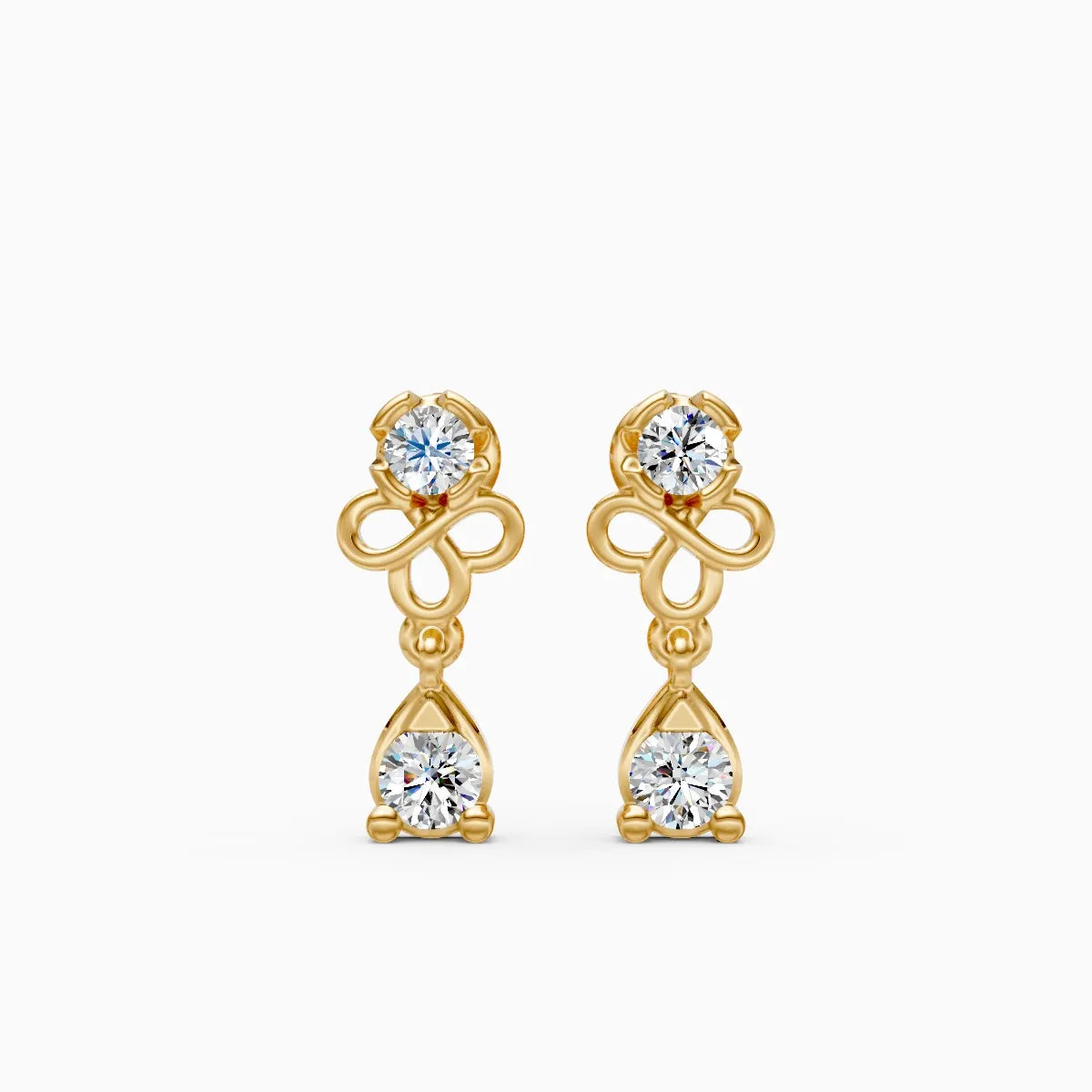 Elegance Knot Diamond Danglers
