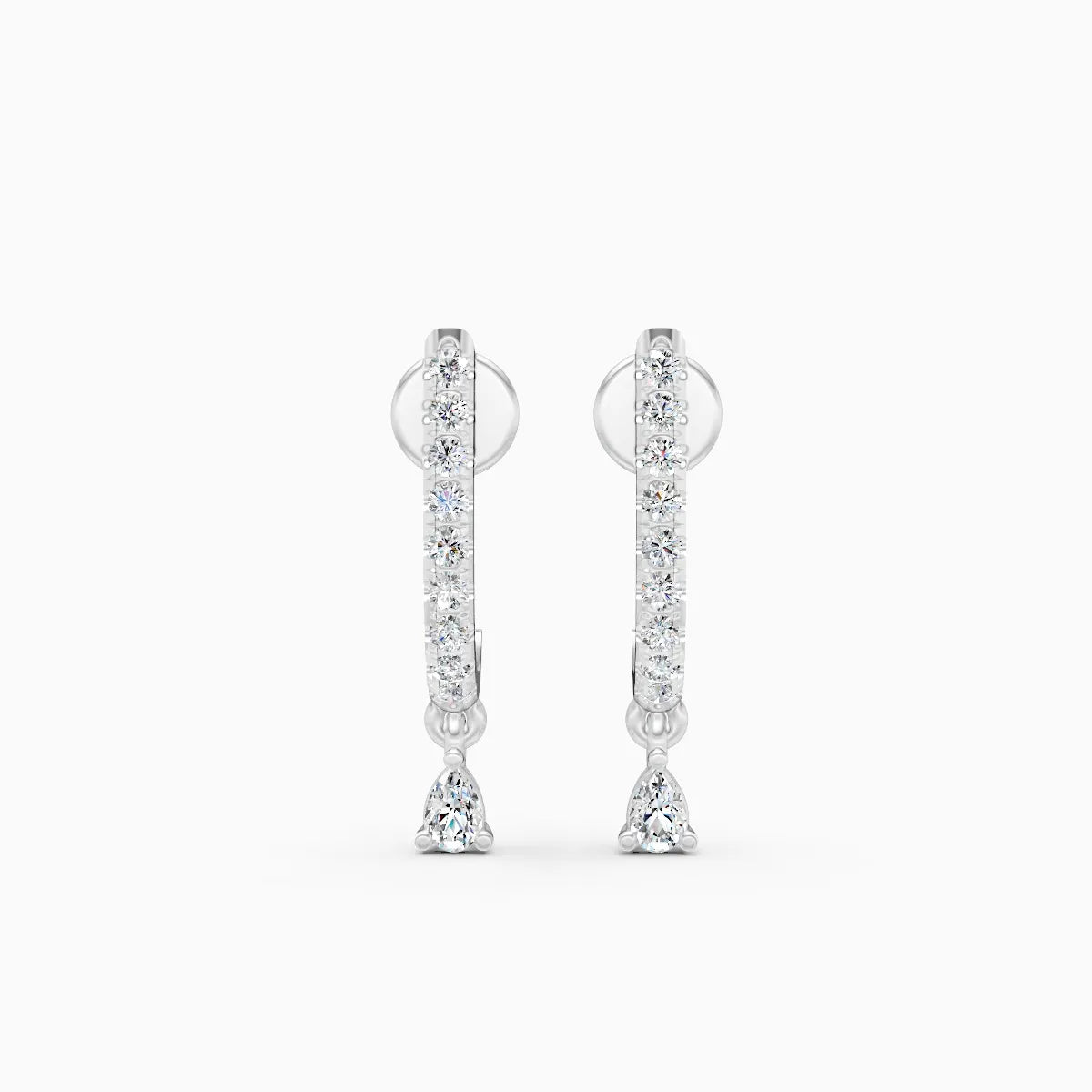 Pear Drop Lab Grown Diamond Huggie Earrings