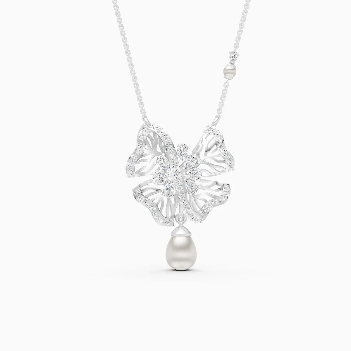 Butterfly Bloom Lab Grown Diamond Pendant