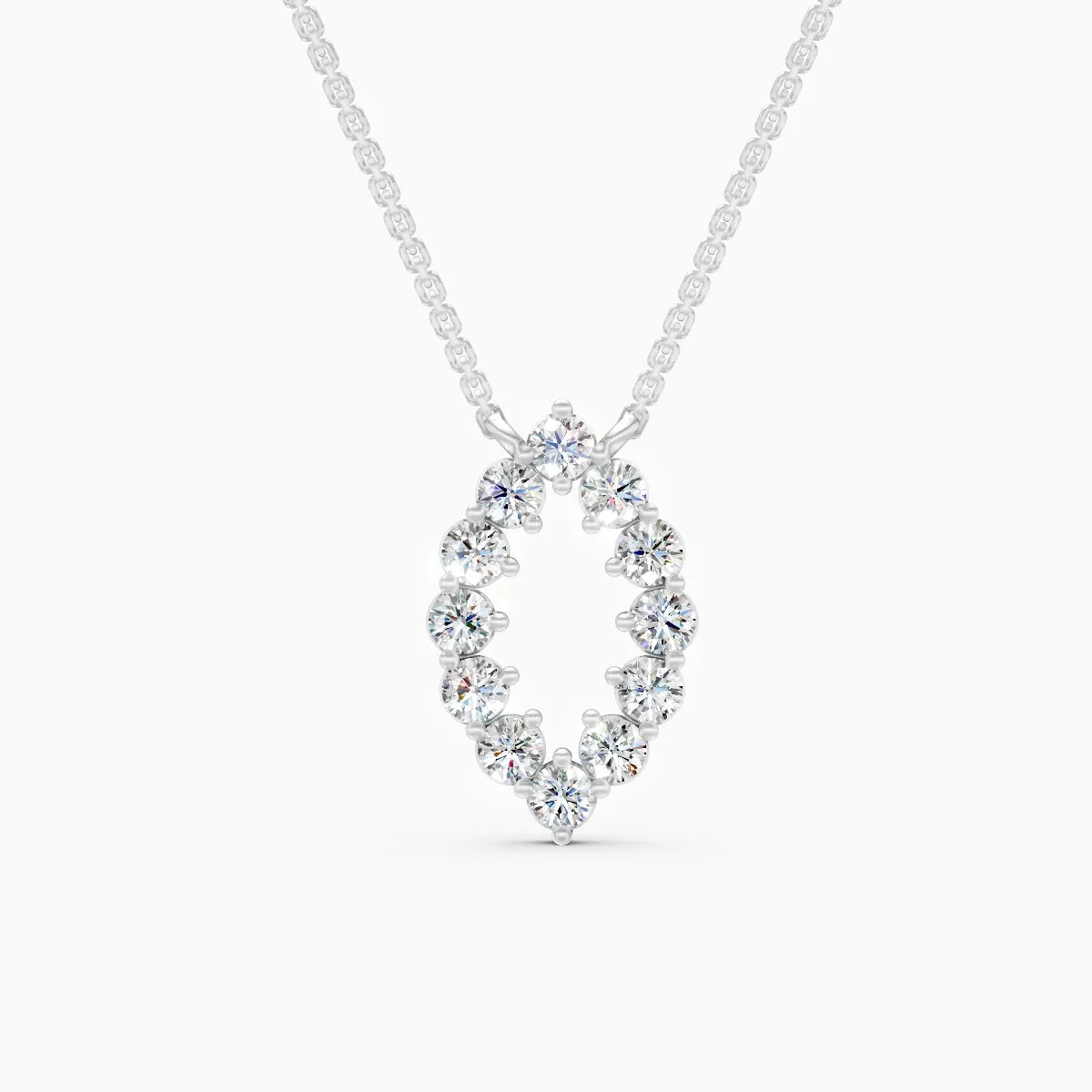 Marquise Shape Halo Lab Grown Diamond Pendant