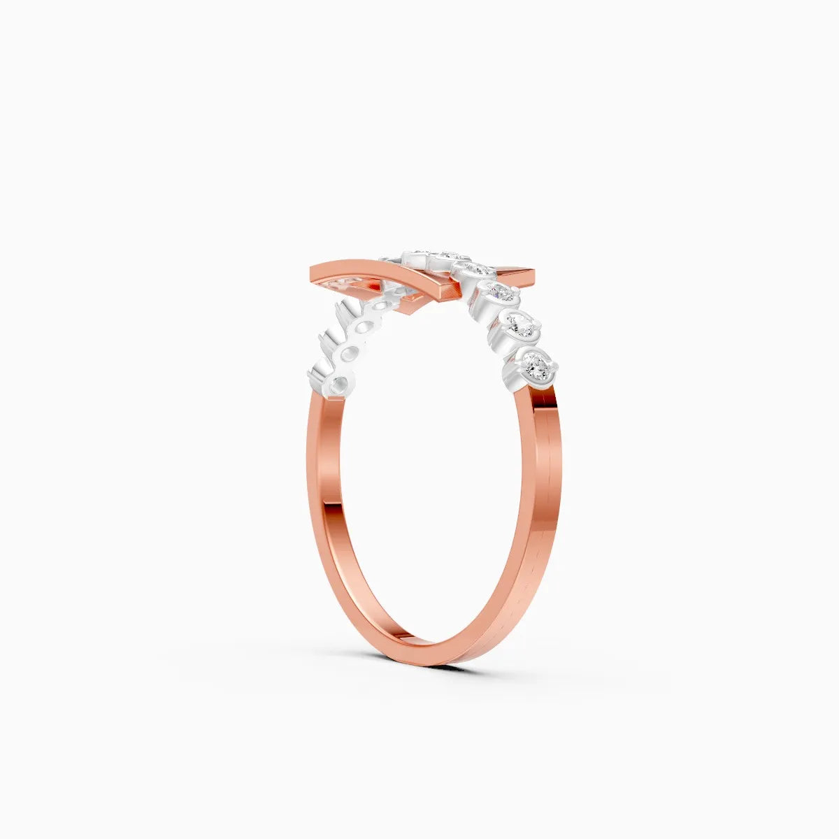 Geometric Diamond Bar Ring